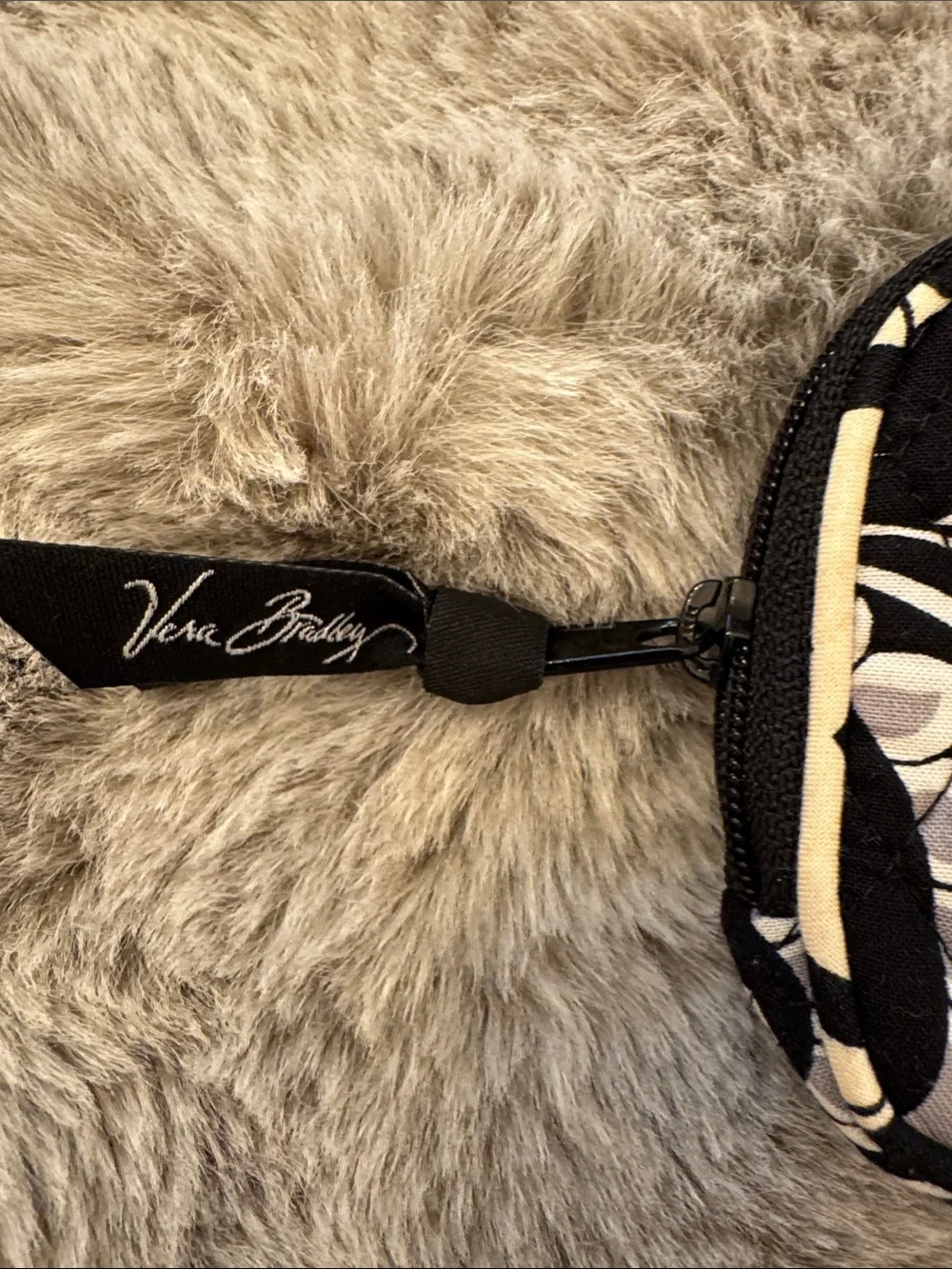 Vera Bradley Black Floral Quilted Wristlet